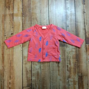 Rosie Pope size 24 months cardigan cotton red lightening bolts boys spring light